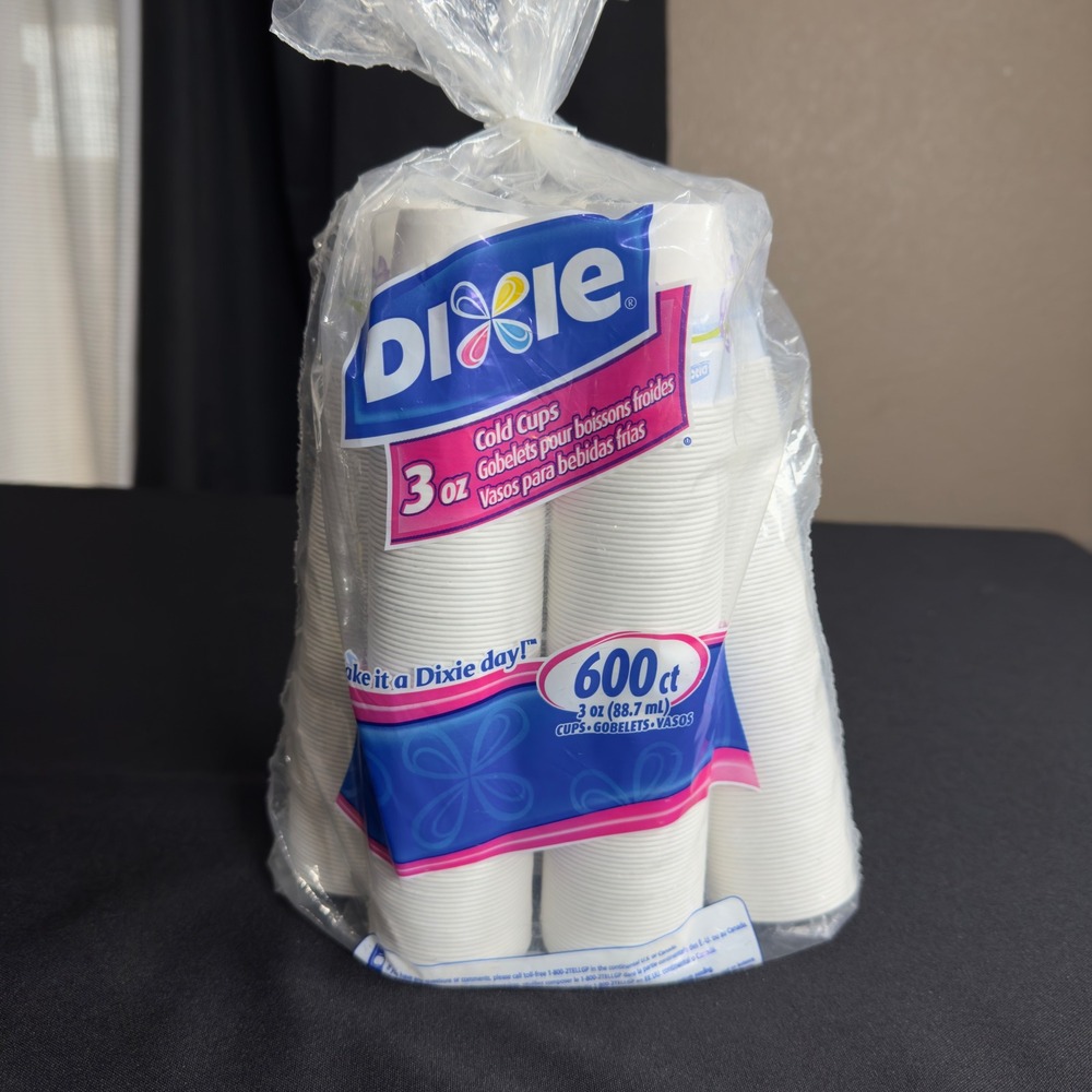 Dixie Cold Cups 3 oz White Paper Bathroom Cups 500 Count Remaining Bulk Pack